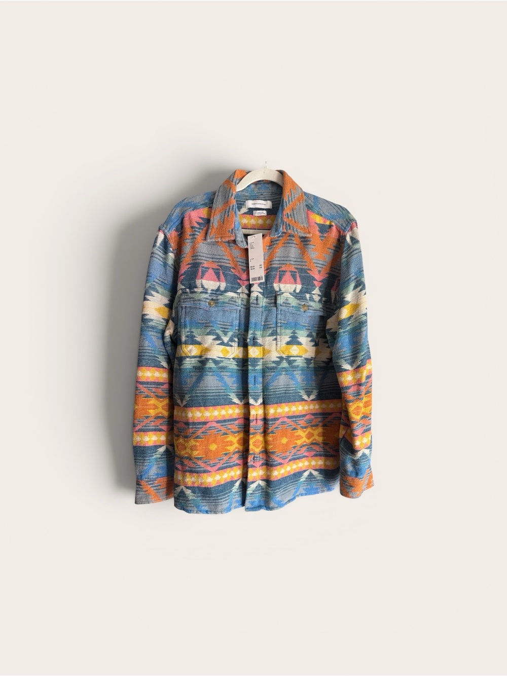 Urban Outfitters Blue Orange Multicolor Aztec Button-Down Shirt